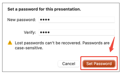 save powerpoint password on mac