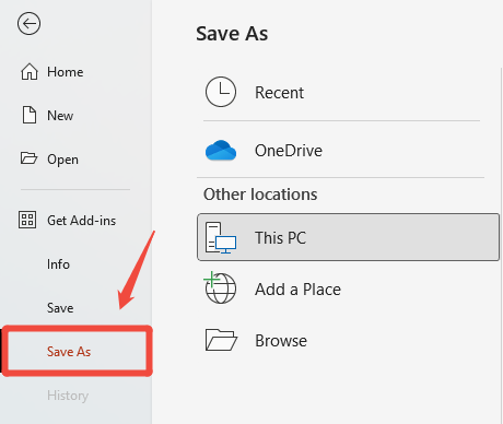 save recover powerpoint file