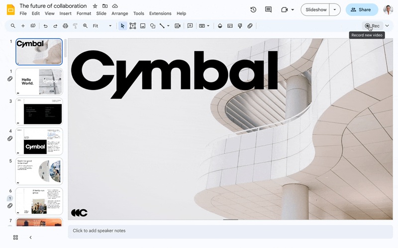 screenshot of google slides