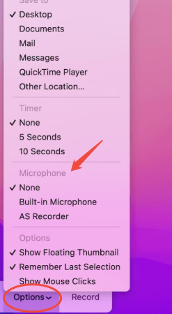 open microphone in screenshot toolbar