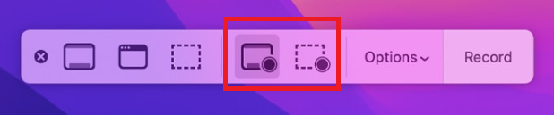 open screeenshot bar for recording google slides