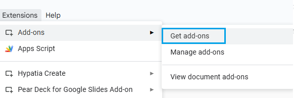 search google slides add on