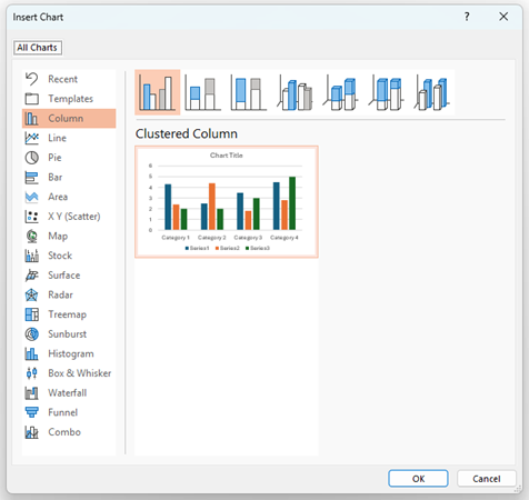 select powerpoint comparison chart