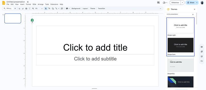 select simple light or dark theme