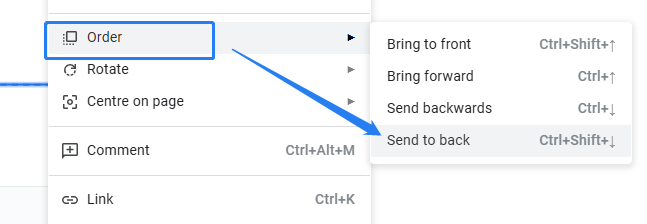 send google sldes border to back