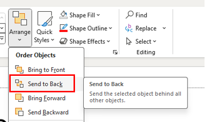sent ppt watermark to back