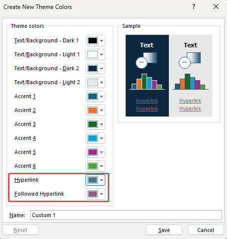 change color of hyperlink in powerpoint