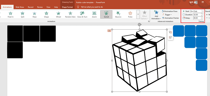 set on click animation