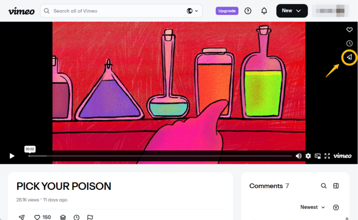 embed video from veimeo