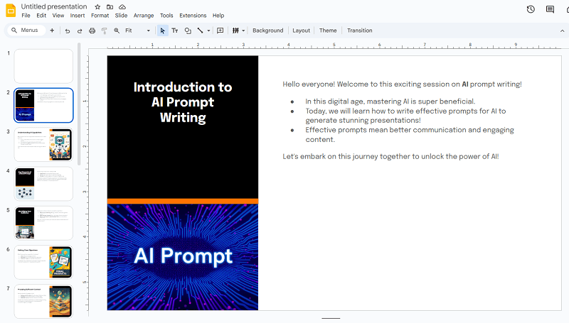 slides ai slide generation result