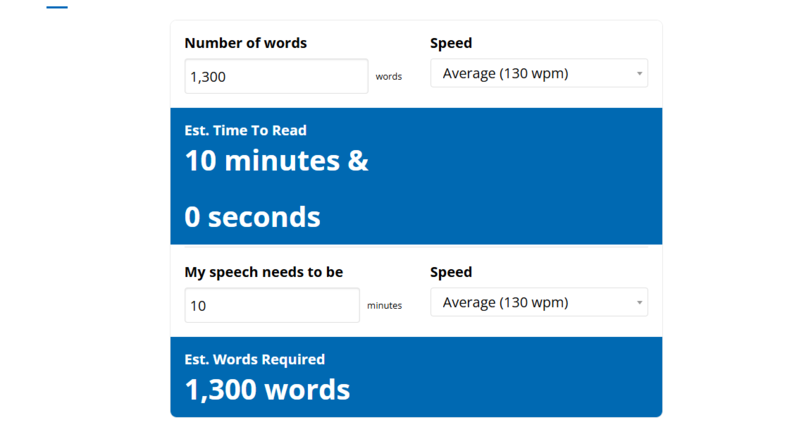 speech word count calculator