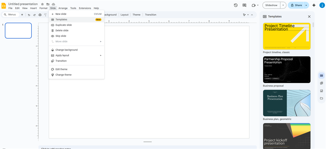 choose google slides template