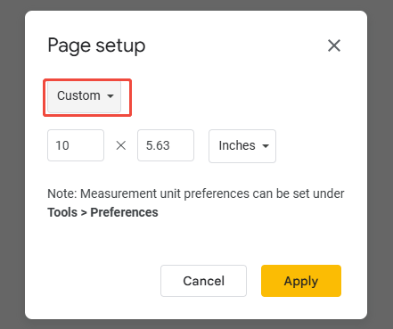 select custom slides