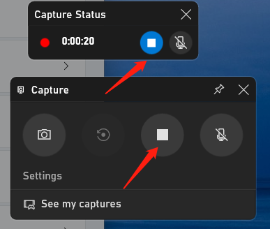 stop recording audio presentation with game bar