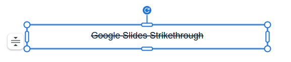 strike through text in google slides