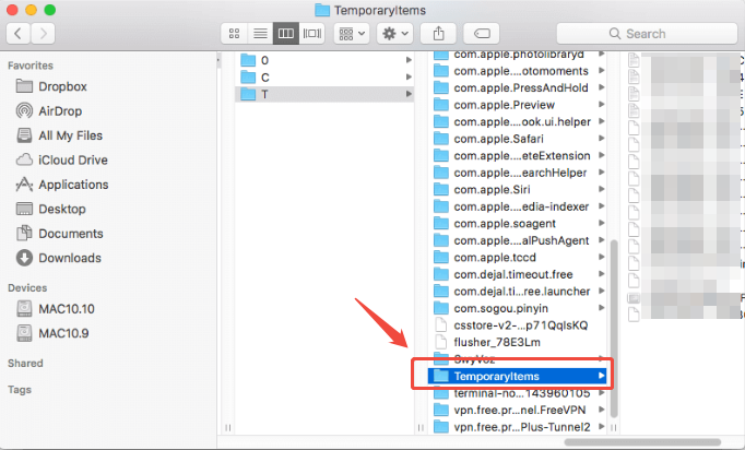 temporaryitems folder on mac