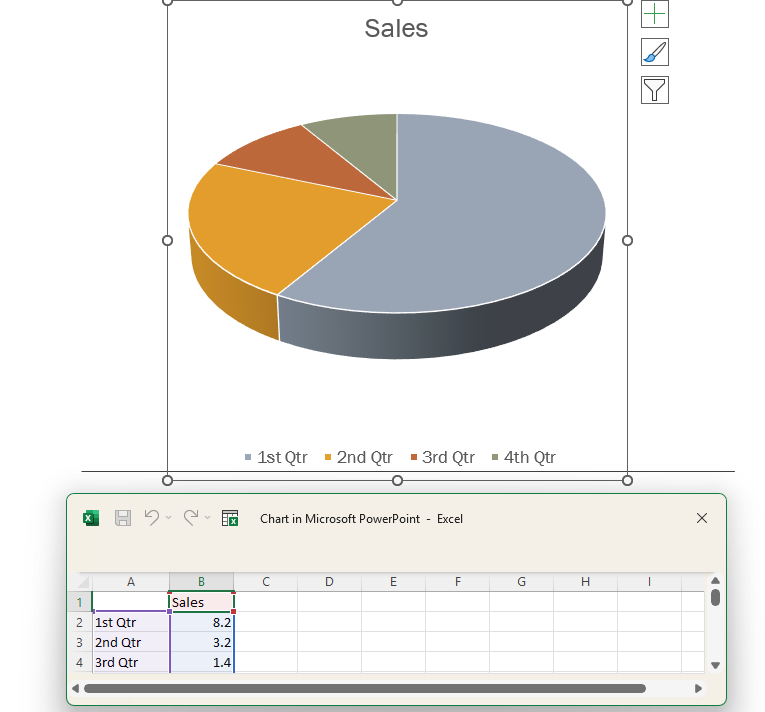 excel table will show up