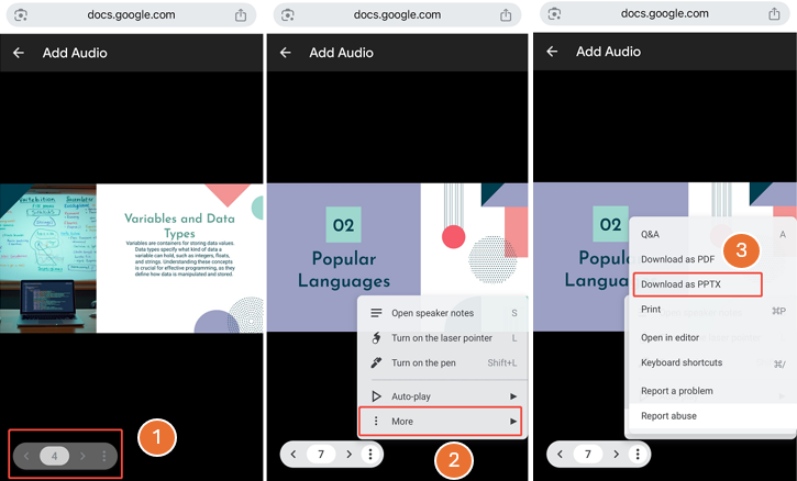 turn google slides into powerpoint on phone
