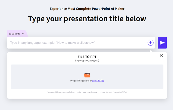 type your topic or upload file