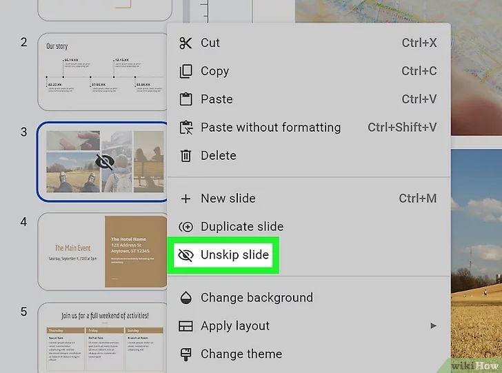 unskip slide on desktop