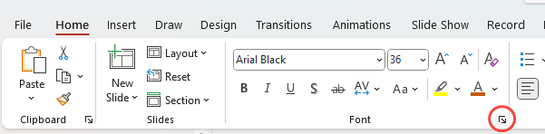 upfold font group to add superscript and subscript in powerpoint