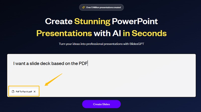upload pdf to slidesgpt