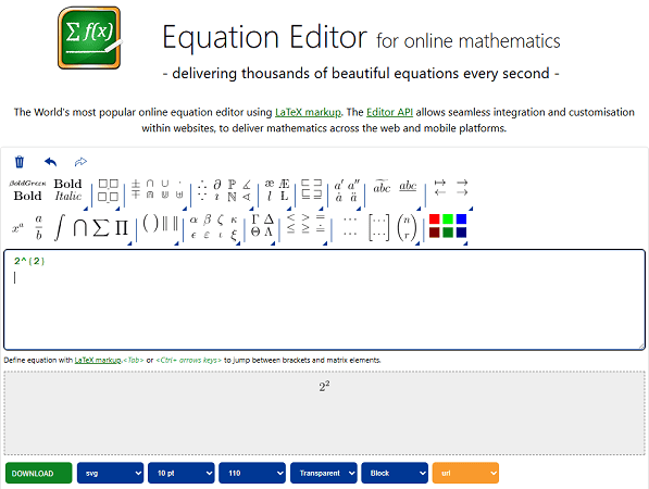 use latex editors to insert equation