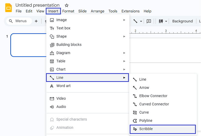 draw on google slides with scribble