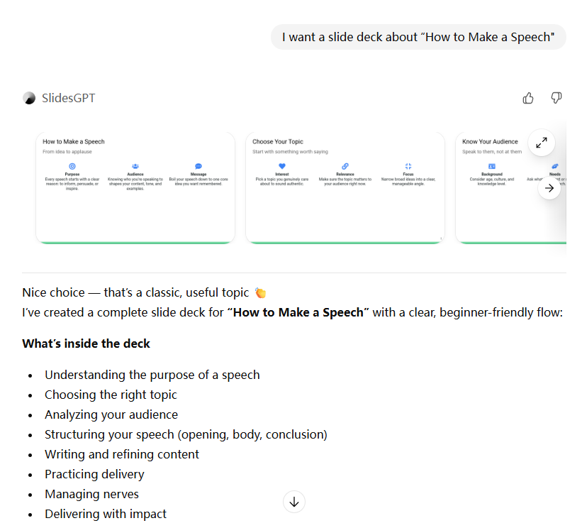 use slidesgpt to generate slides with chatgpt