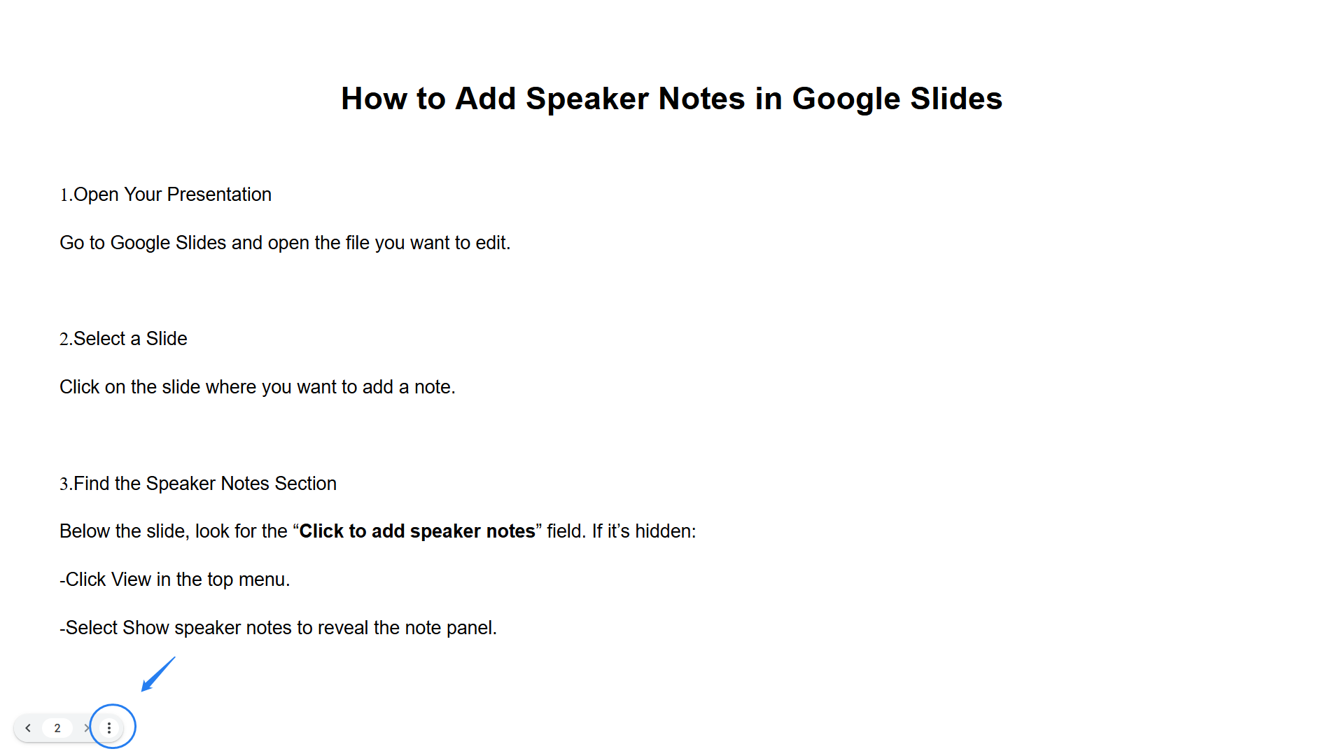view speaker notes step2