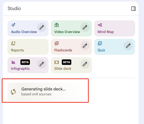 waiting fro notebooklm create slides