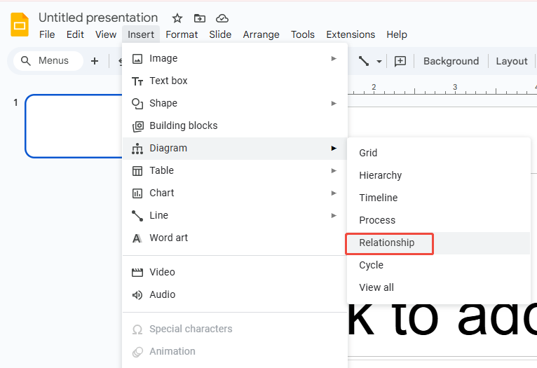 insert relationship chart