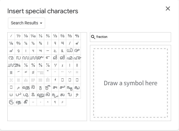 search the fractions