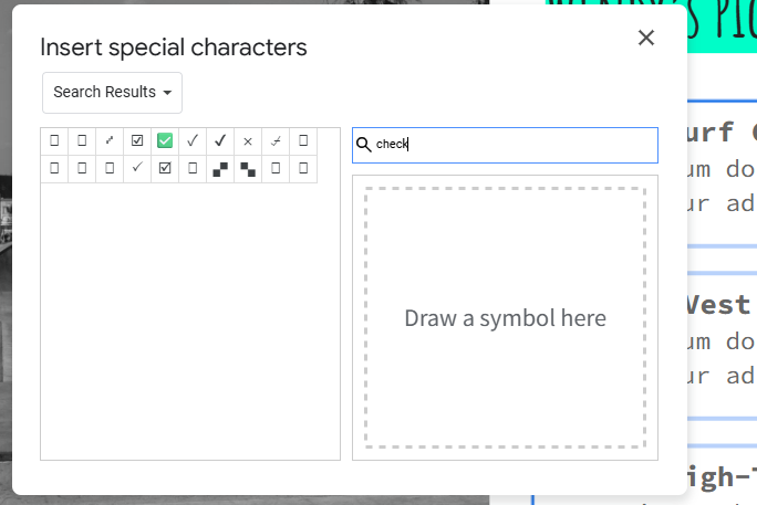 search for the checkbox