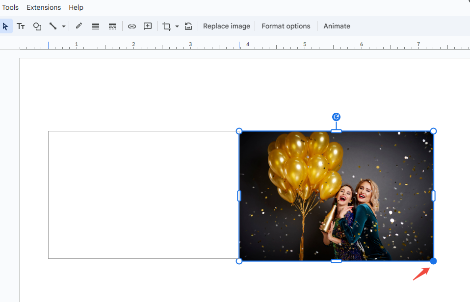 drag the corner to flip image