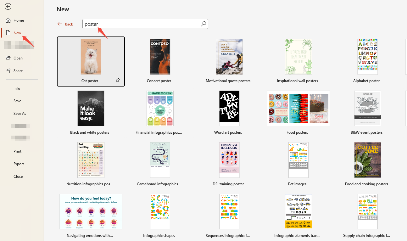 look for the perfect poster template
