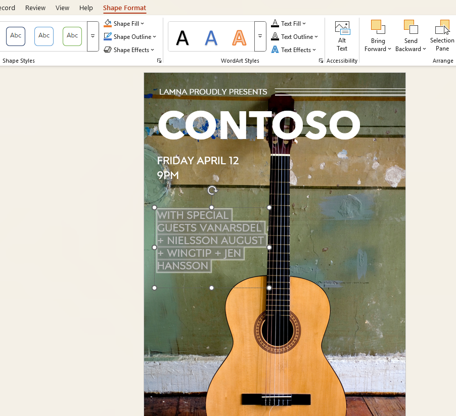 add text and stickers to adjust the poster