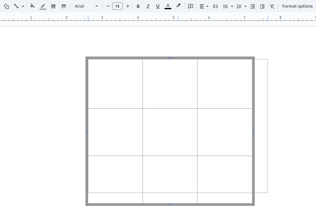 adjust the table line and row