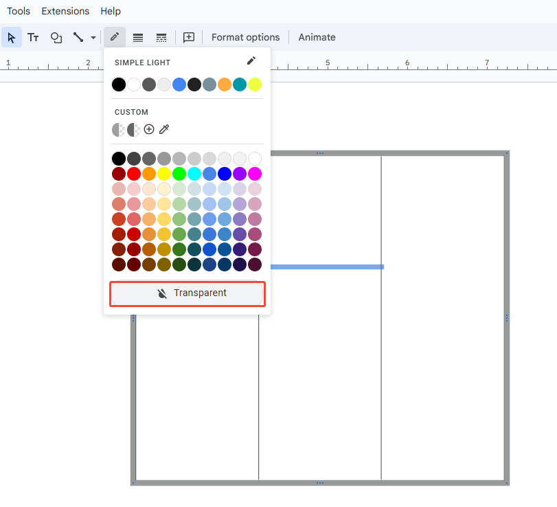 set the boder transparent