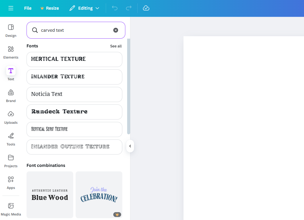 search for the curved text type