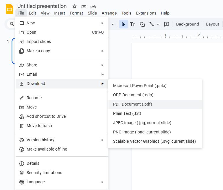 download google slides as pdf