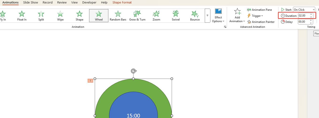 input the duration time