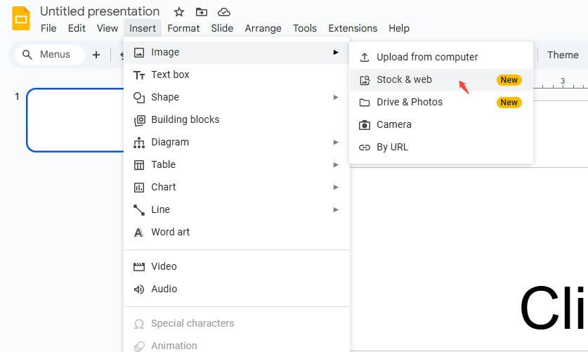 insert gif from web search