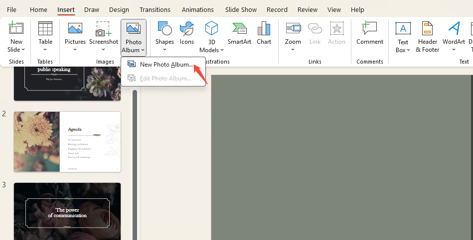 insert the new album