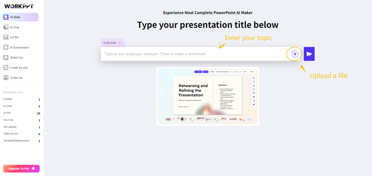 input information in workppt