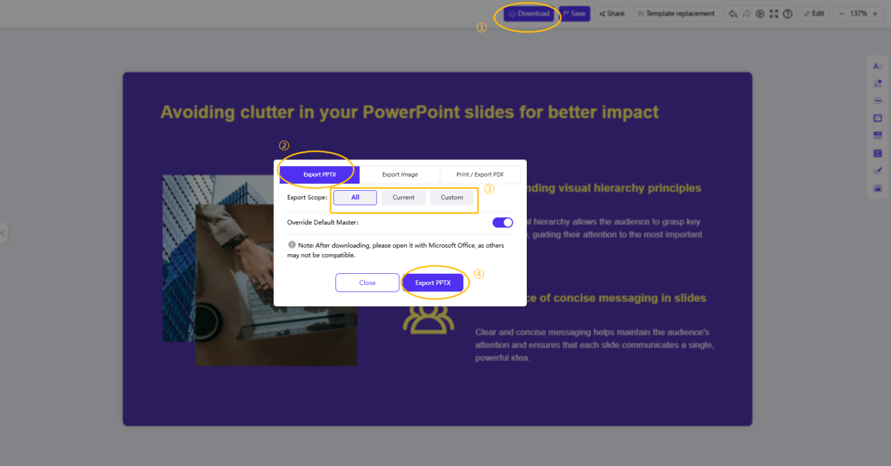 edit slides in workppt