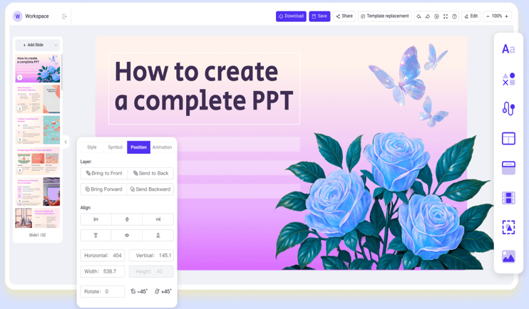 screenshot of workppt workspace